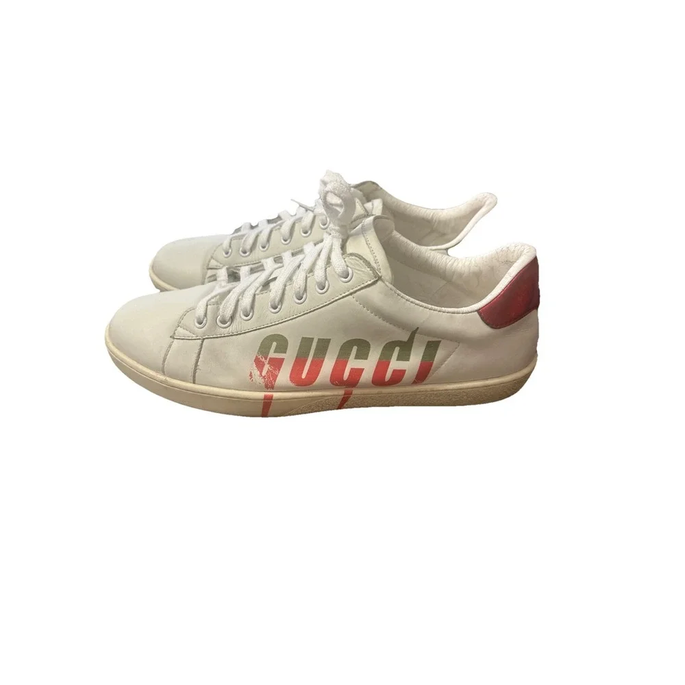 Gucci Ace Sneakers Men US 10 White Leather Shoes